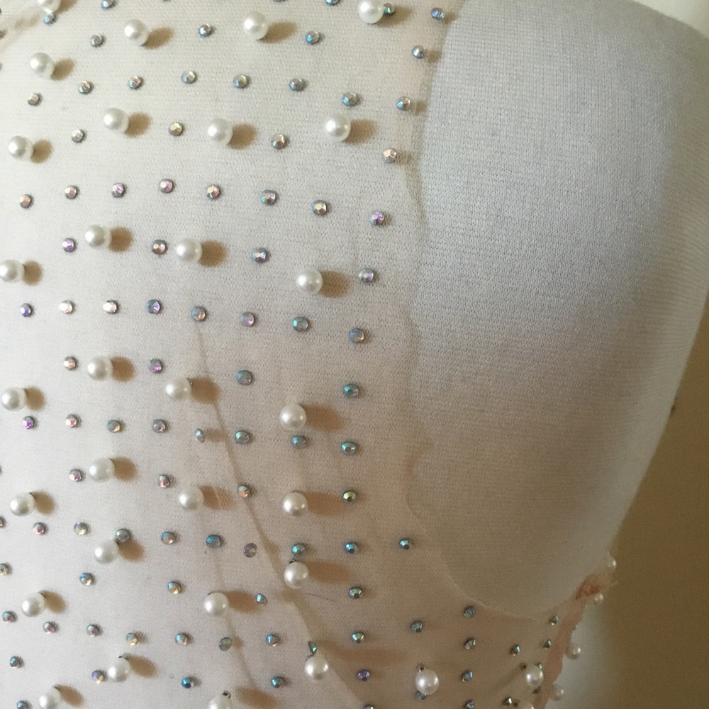 Beach Bunny Swimwear Glitzy Girl Mesh Pearl Top Skirt Set - Picture 12 of 16